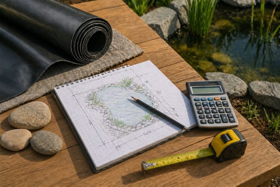 Online Rechner Größe der Teichfolie