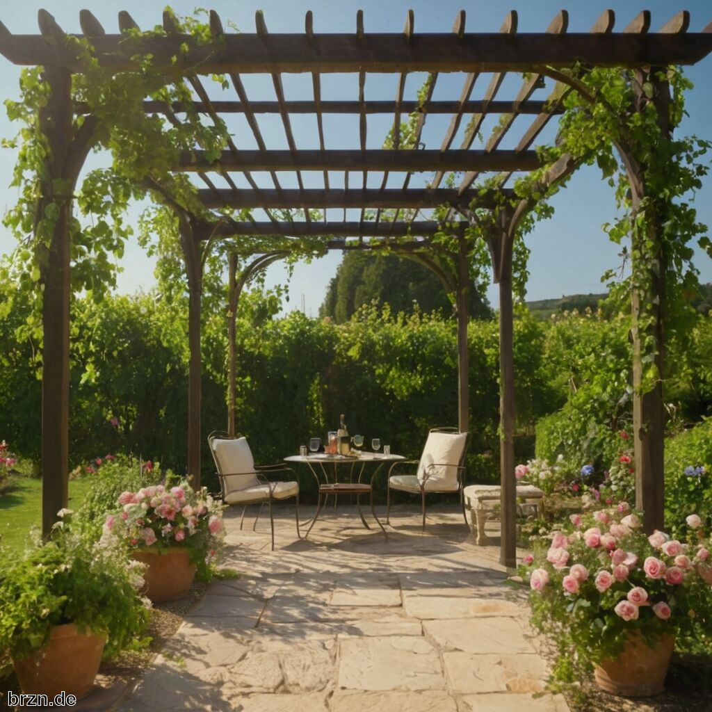 Pergola mit Wein, Rosen oder Clematis begrünen