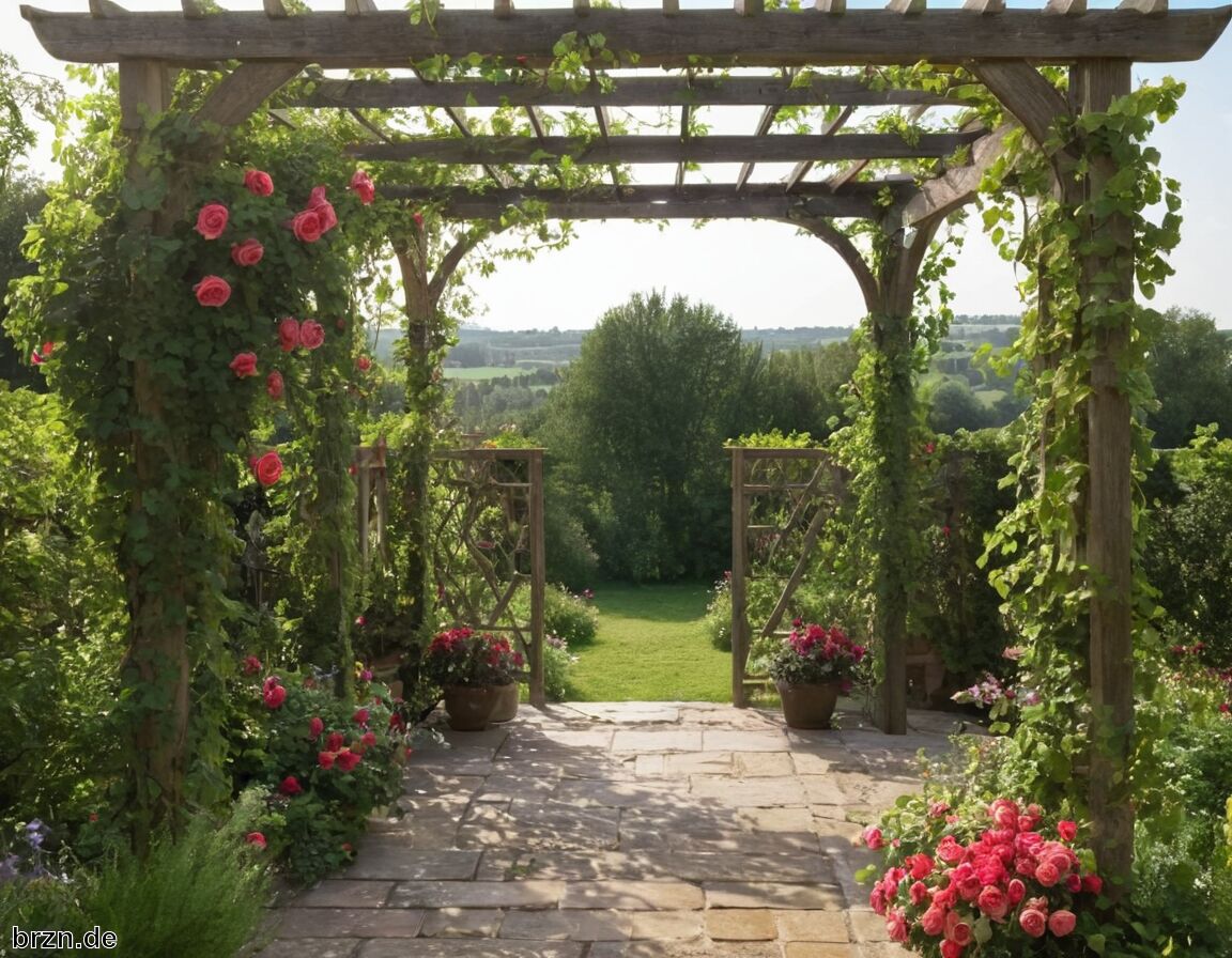 Rankpflanzen an der Pergola befestigen - Pergola mit Wein, Rosen oder Clematis begrünen
