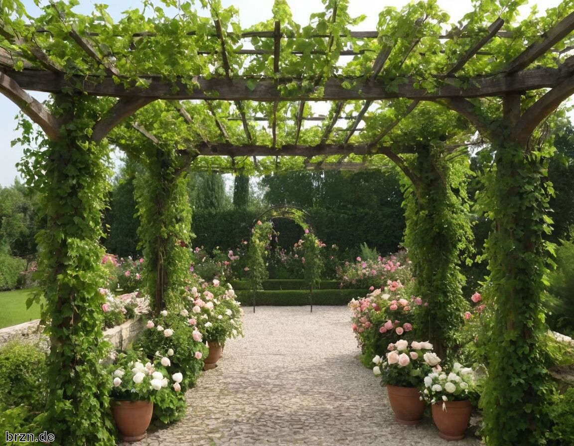 Regelmäßig wachsen und blühen kontrollieren - Pergola mit Wein, Rosen oder Clematis begrünen