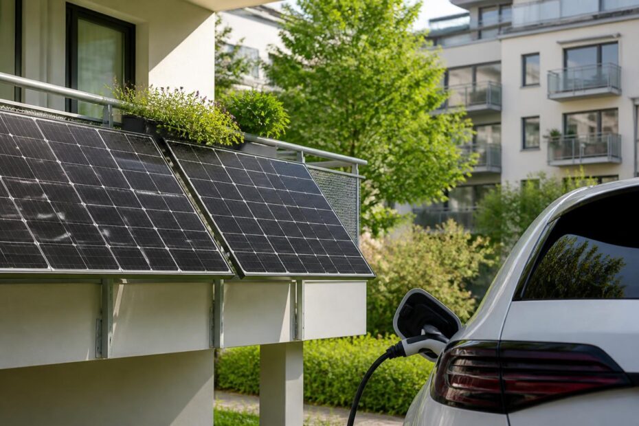 Welche Größe einer Balkon-Solaranlage wird für das Laden eines Elektroautos benötigt?