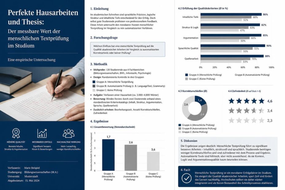 Perfekte Hausarbeiten und Thesis: Der messbare Wert der menschlichen Textprüfung im Studium